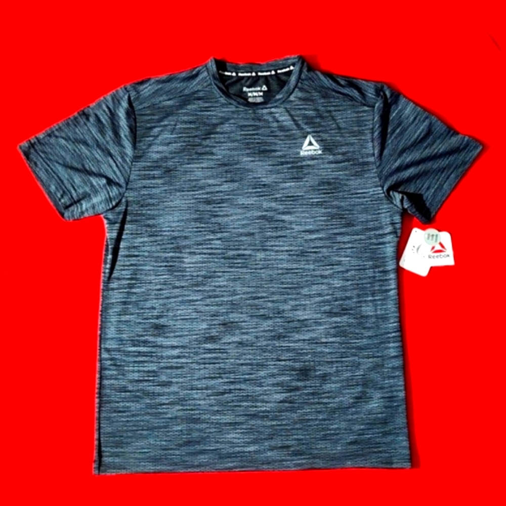 Reebok Short Sleeve Shirt Medium Size Greys and Black